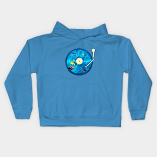 blue turntable Kids Hoodie